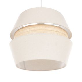 Lampe suspendue en lin beige ATOYAC