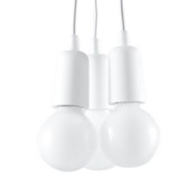 Lampe suspendue en PVC 3 lampes 15x15x90cm Sollux