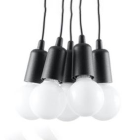 Lampe suspendue en PVC 5 lampes 25x25x90cm Sollux