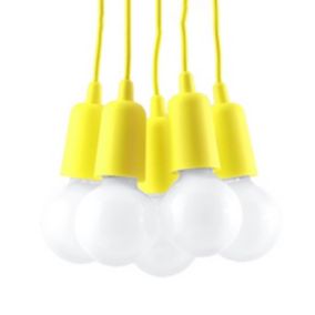 Lampe suspendue en PVC 5 lampes 25x25x90cm Sollux