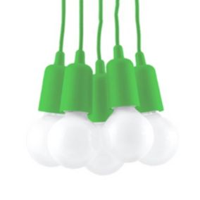 Lampe suspendue en PVC 5 lampes 25x25x90cm Sollux