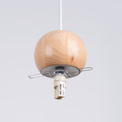 Lampe suspendue en verre/bois 3 lampes 31x31x124cm Sollux
