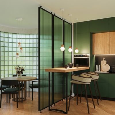 Lampe suspendue en verre/bois 3 lampes 31x31x124cm Sollux