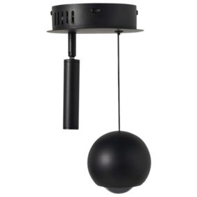 Lampe suspendue LED à 2 lumières en métal noir MABOLE