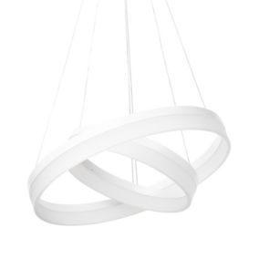 Lampe suspendue LED en métal blanc PUZI