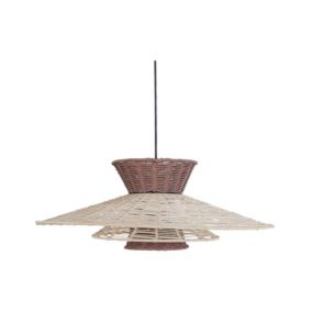 Lampe suspendue marron et beige KABOMPO