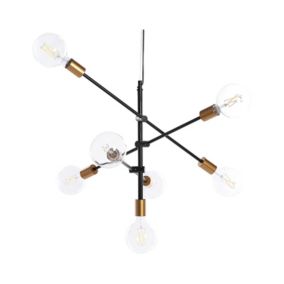 Lampe suspendue noire à 7 ampoules CREMERA