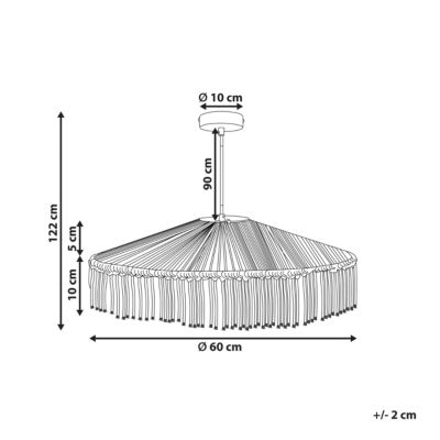 Lampe suspension AKOBO Corde en papier Beige