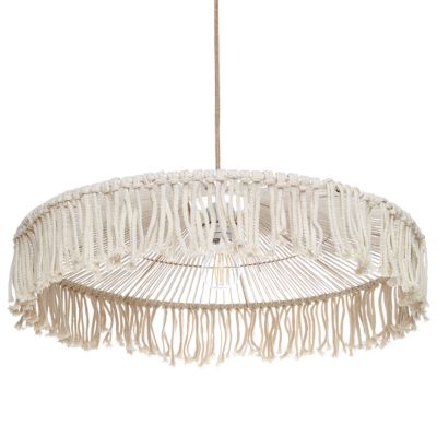 Lampe suspension AKOBO Corde en papier Beige