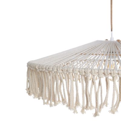 Lampe suspension AKOBO Corde en papier Beige