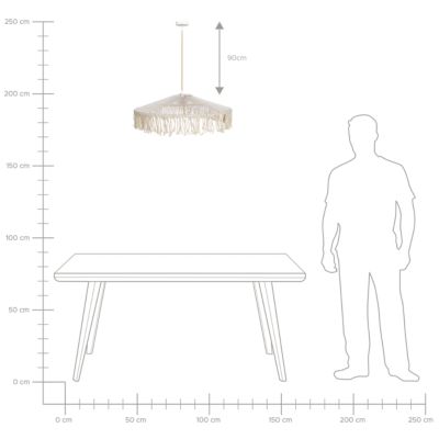 Lampe suspension AKOBO Corde en papier Beige