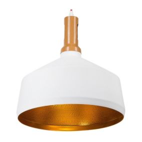 Lampe suspension blanc et doré SEPIK