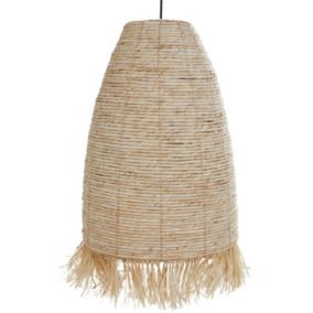 Lampe suspension boho en corde de maïs naturel TUTONG