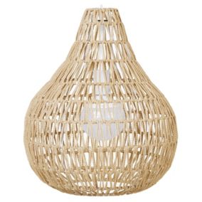 Lampe suspension boho en corde en papier beige MOLOPO