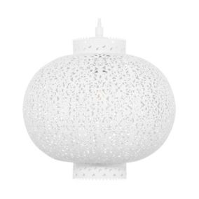 Lampe suspension boho en métal blanc MEUSE