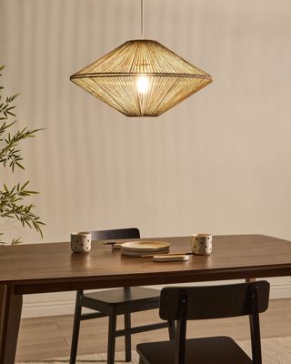 Lampe suspension CAVES Corde en papier Naturel