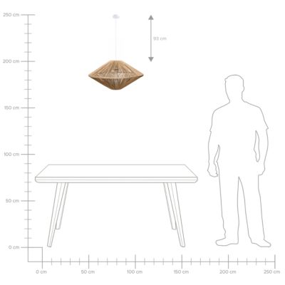 Lampe suspension CAVES Corde en papier Naturel