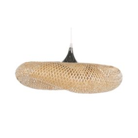 Lampe suspension design en bambou clair BOYNE grande