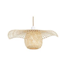 Lampe suspension en bambou bois clair BONITO