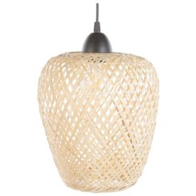 Lampe suspension en bambou clair BOMU