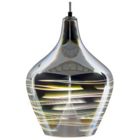 Lampe suspension en forme évasée argenté SANGONE