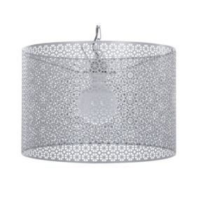 Lampe suspension en grillage gris MEZEN