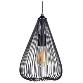 Lampe suspension en métal noir CONCA