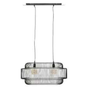 Lampe Suspension en Métal "Stora" 72cm Noir