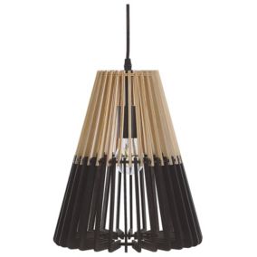 Lampe suspension en MDF noir et marron clair CAVALLA