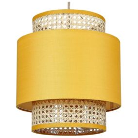 Lampe suspension en rotin jaune et naturel BOERI