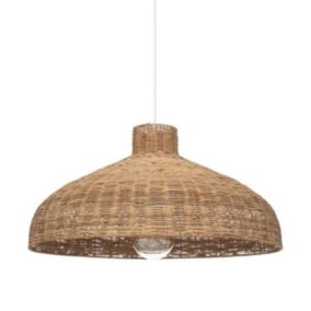 Lampe Suspension en Rotin "Origines" 58cm Beige