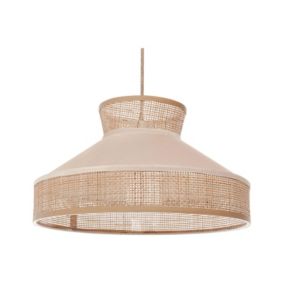 Lampe suspension en rotin ton naturel et beige BATALI