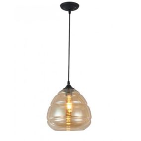 Lampe suspension en verre fumé - VALO AMBRE