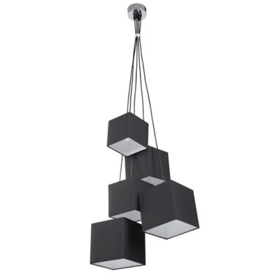 Lampe suspension  entissu noir MESTA