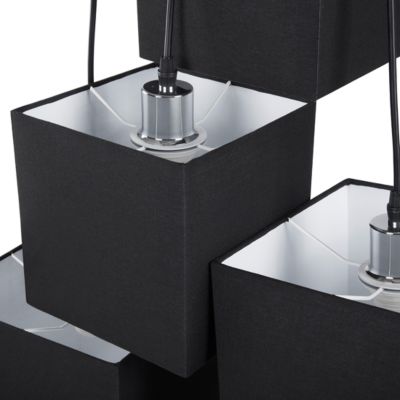 Lampe suspension  entissu noir MESTA