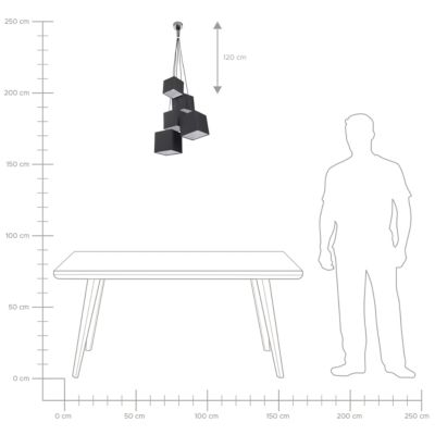 Lampe suspension  entissu noir MESTA