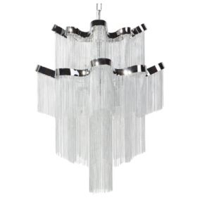 Lampe suspension glamour en métal argenté MUCONE