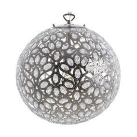 Lampe suspension glamour en métal argenté VOLTA