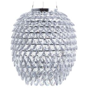 Lampe suspension glamour en plexiglass argenté SAUER