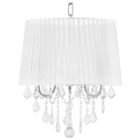 Lampe suspension glamour en polyamide blanc EVANS