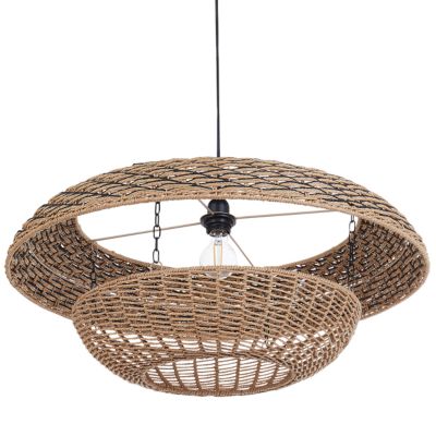 Lampe suspension KIDEPO Corde en papier Marron