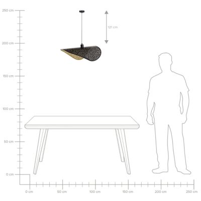 Lampe suspension MAHI Métal Noir