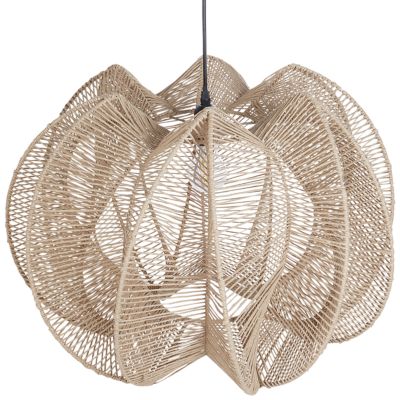 Lampe suspension MANINGA Corde en papier Marron clair