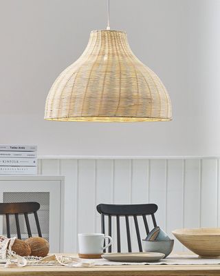 Lampe suspension MILLIAN Rotin Marron clair