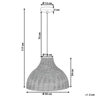 Lampe suspension MILLIAN Rotin Marron clair