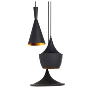 Lampe suspension moderne en aluminium noir CARSON