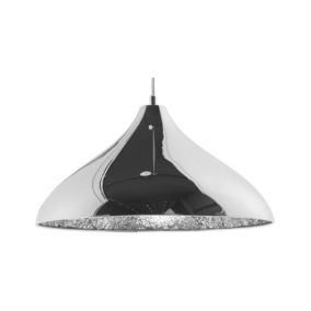 Lampe suspension moderne en métal argenté ISKAR