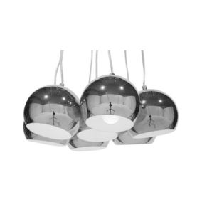 Lampe suspension moderne en métal argenté OLZA