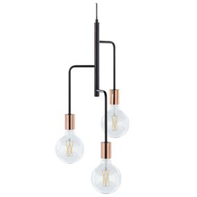 Lampe suspension moderne en métal noir BOGNA