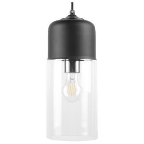 Lampe suspension noir en verre transparent PURUS